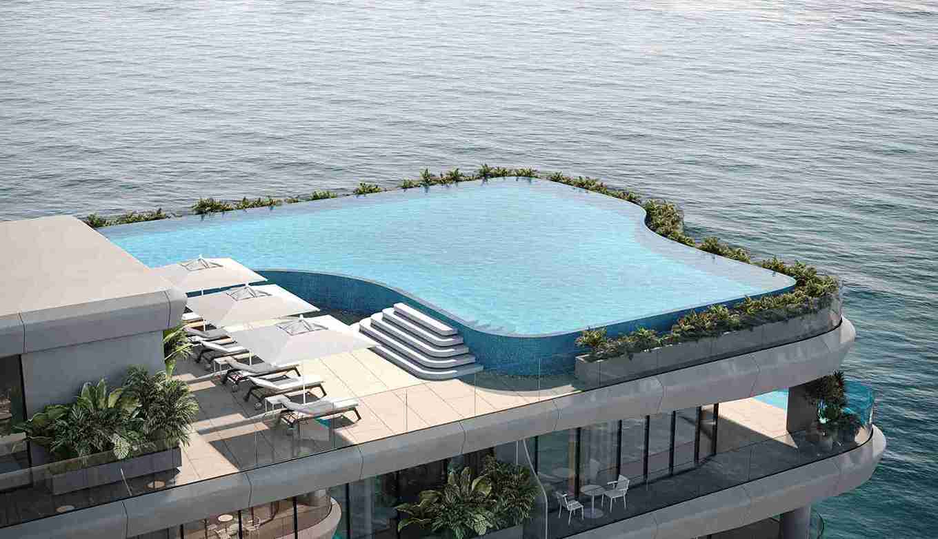 Luxury rooftop infinity pool with sea view, Dubai HNI property 2026