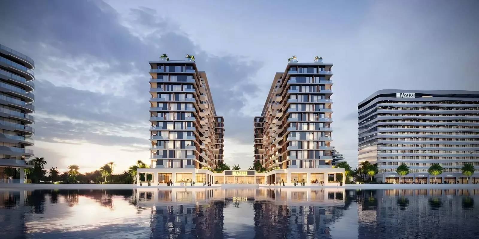 Azizi Venice twin towers on the lagoon in Dubai South, Dubai's most active sales area in August 2026